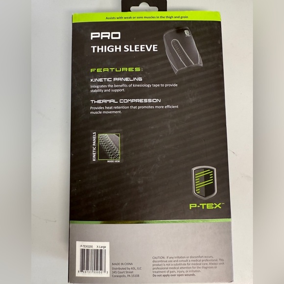 NEW P Tex Thigh Sleeve Size Xtra Large 25-28" Kenetic Panels Thermal Compression - Picture 2 of 4